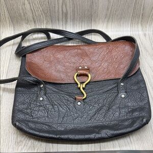HEIST Chic Black and Brown leather Shoulder Bag